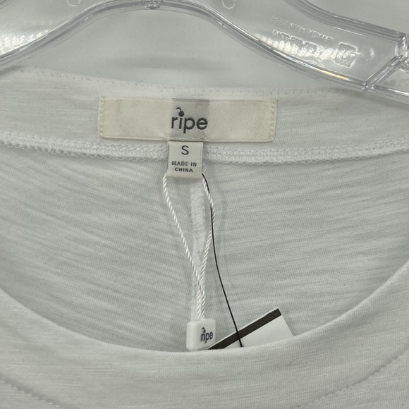 Ripe Maternity White Long Sleeve Cotton Modal Side Tie Knot Maternity Shirt NWT - Picture 3 of 10